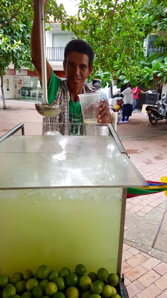 Lime Aid vendor Cartagena's tourist area