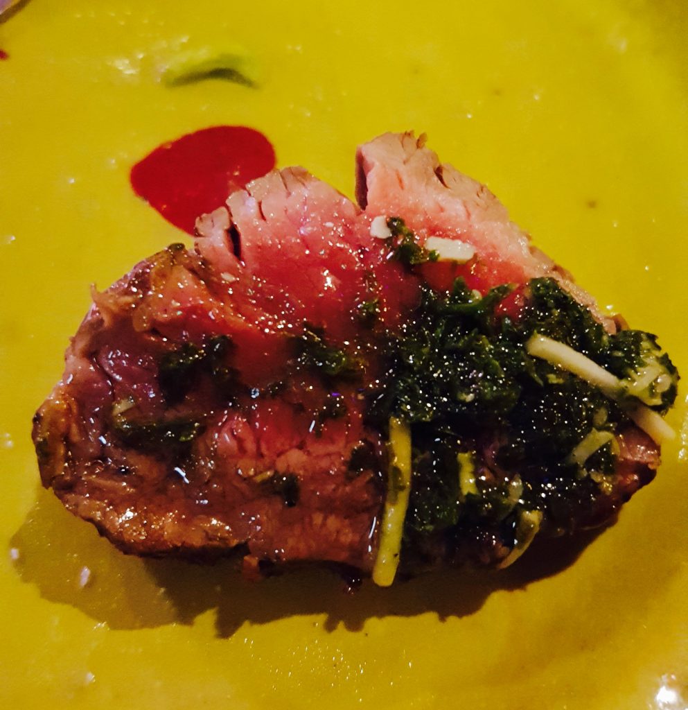 Carne with chimichurri