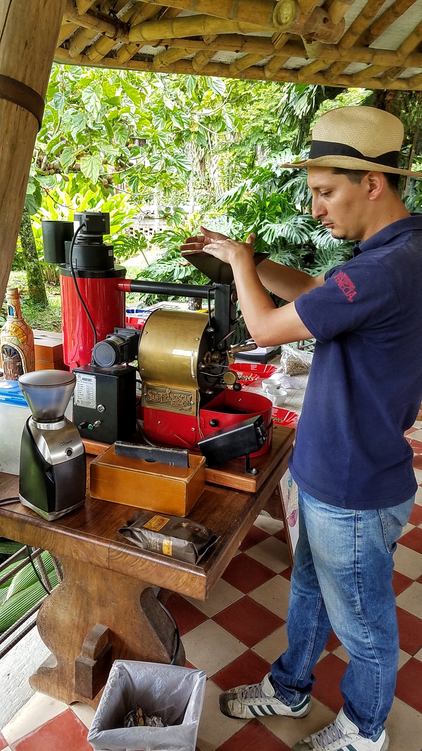 Roasting the beans part of the coffee tour