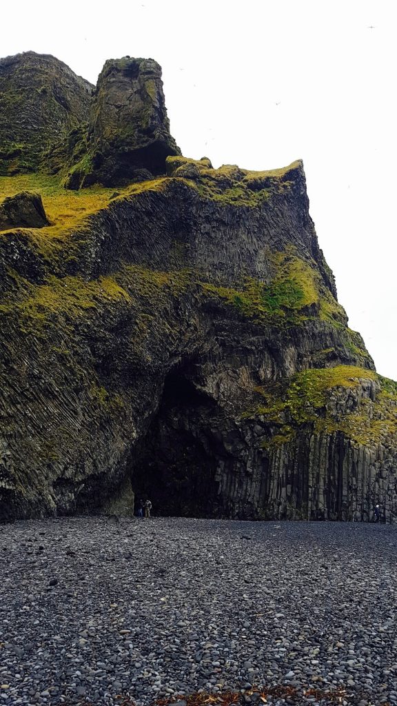 Reynisfjara cave on black beach