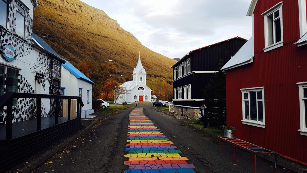 Iceland church and town