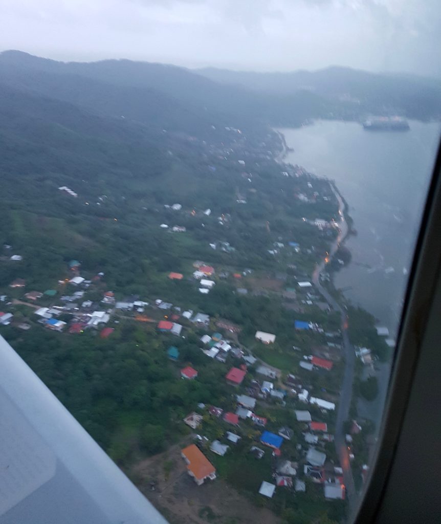 Approaching Roatan from the plane