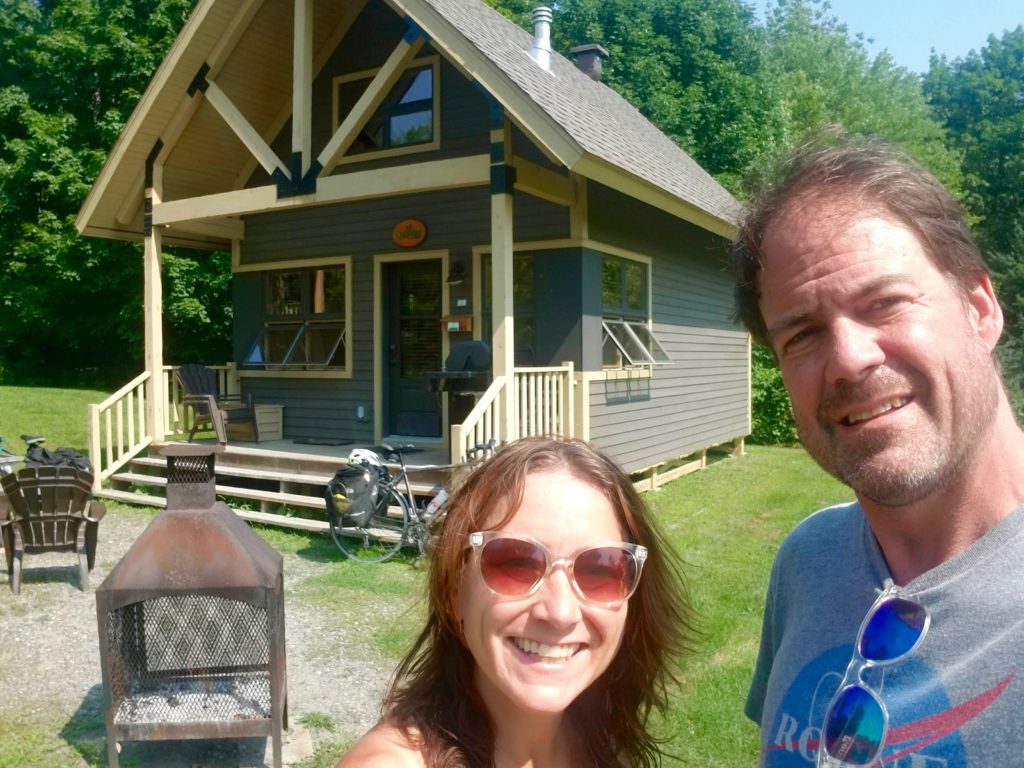 Yamaska Cabin selfie cycling Yamaska to Magog
