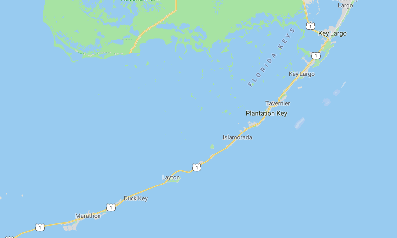 Sailing the Florida Keys map 