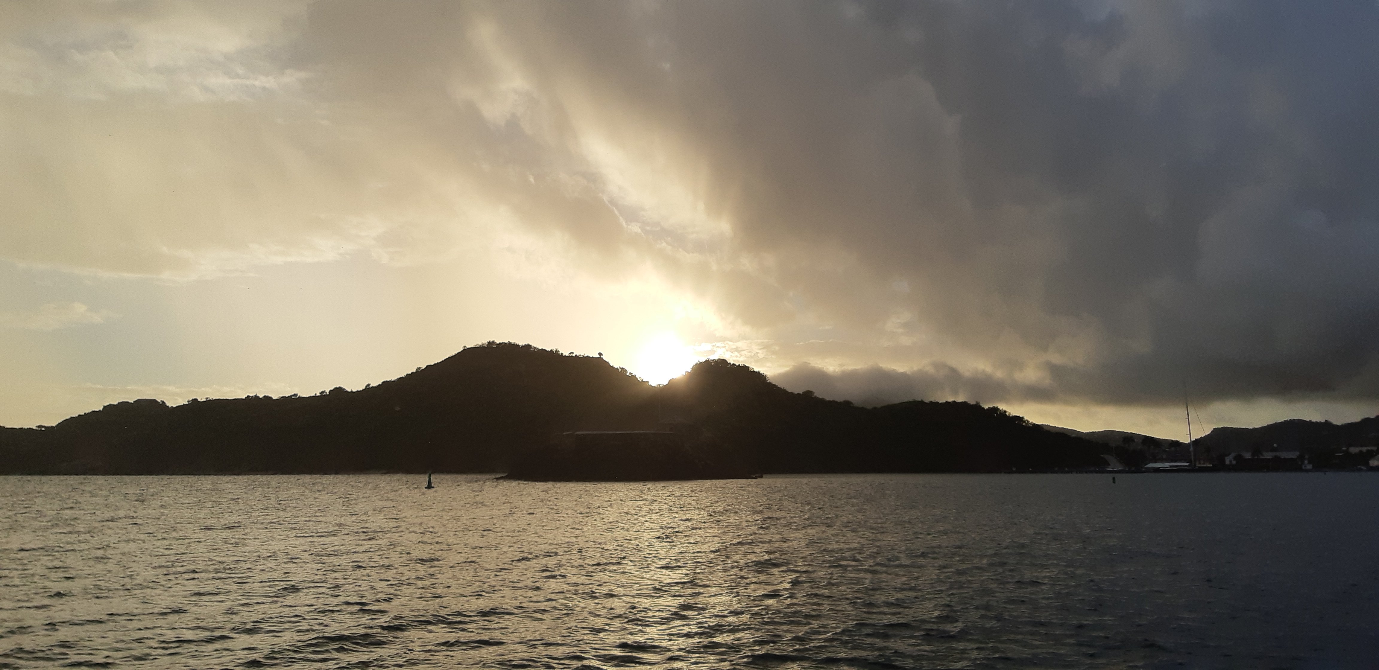 Sunset view at English Harbor anchorage