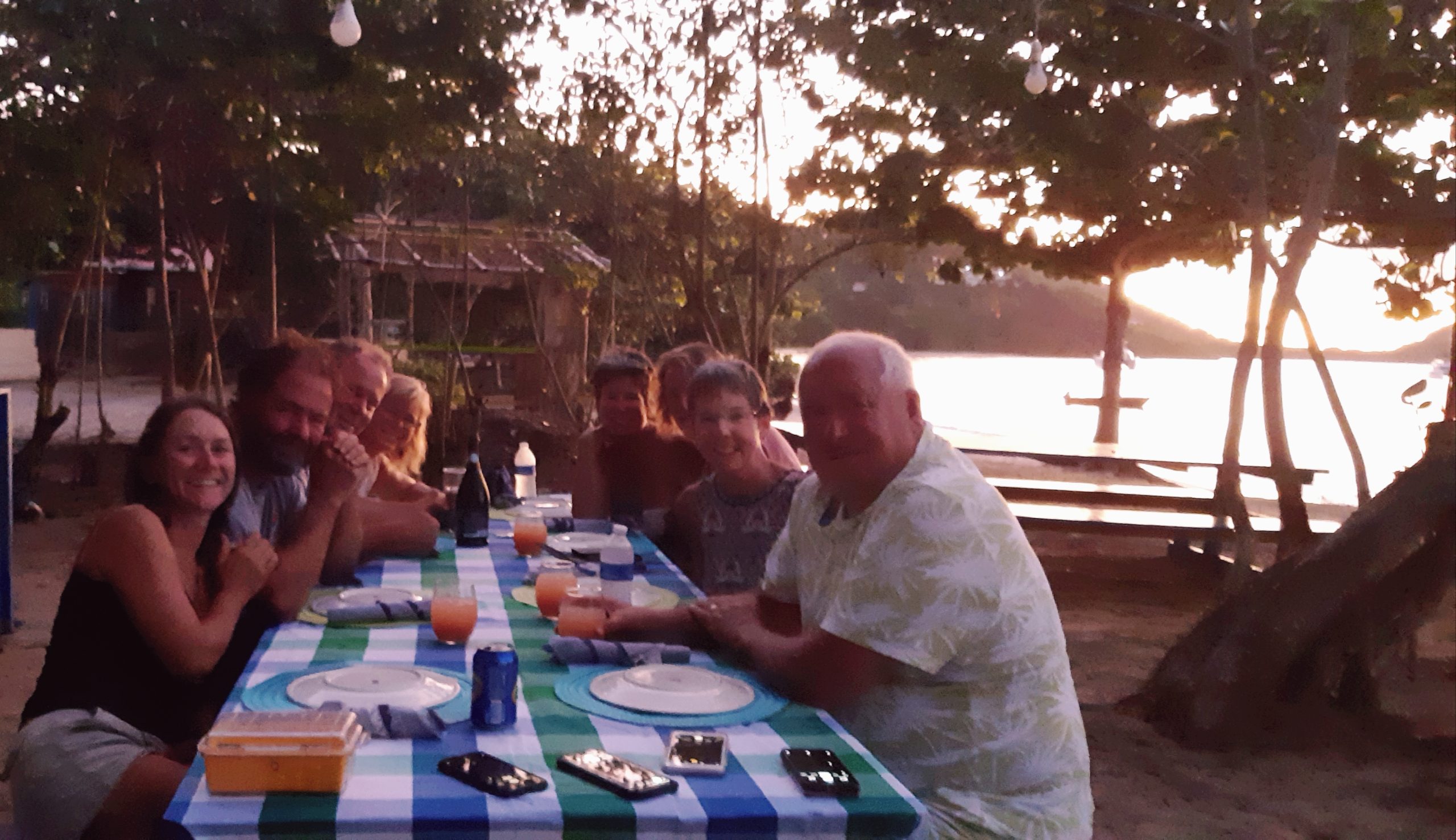 Friends before a feast at Sandy Island