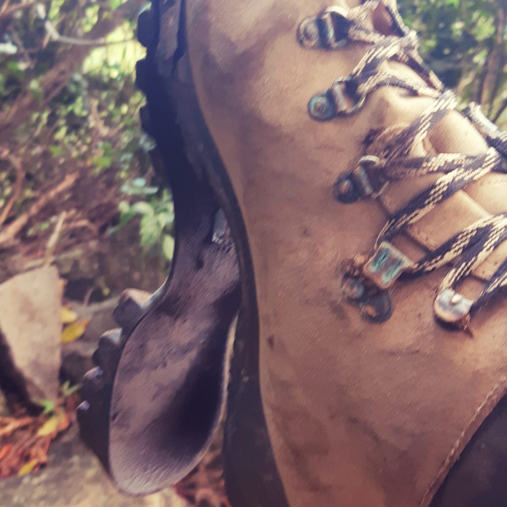 My boots after hiking the Pitons a Saint Lucia favorite