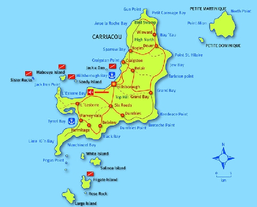 Carriacou map