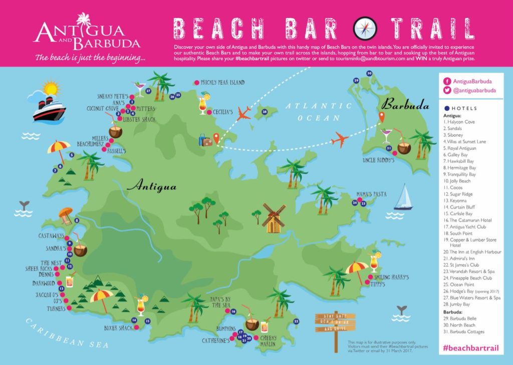 Antigua Beach Map