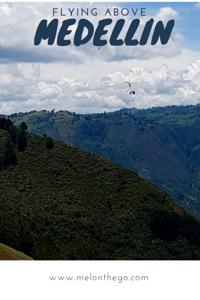 Flying above Medellin Colombia