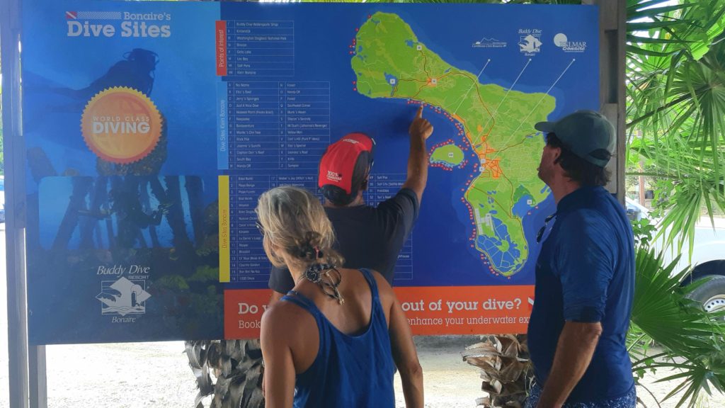 Bonaire dive map