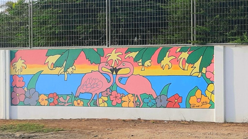 Flamingo mural Bonaire