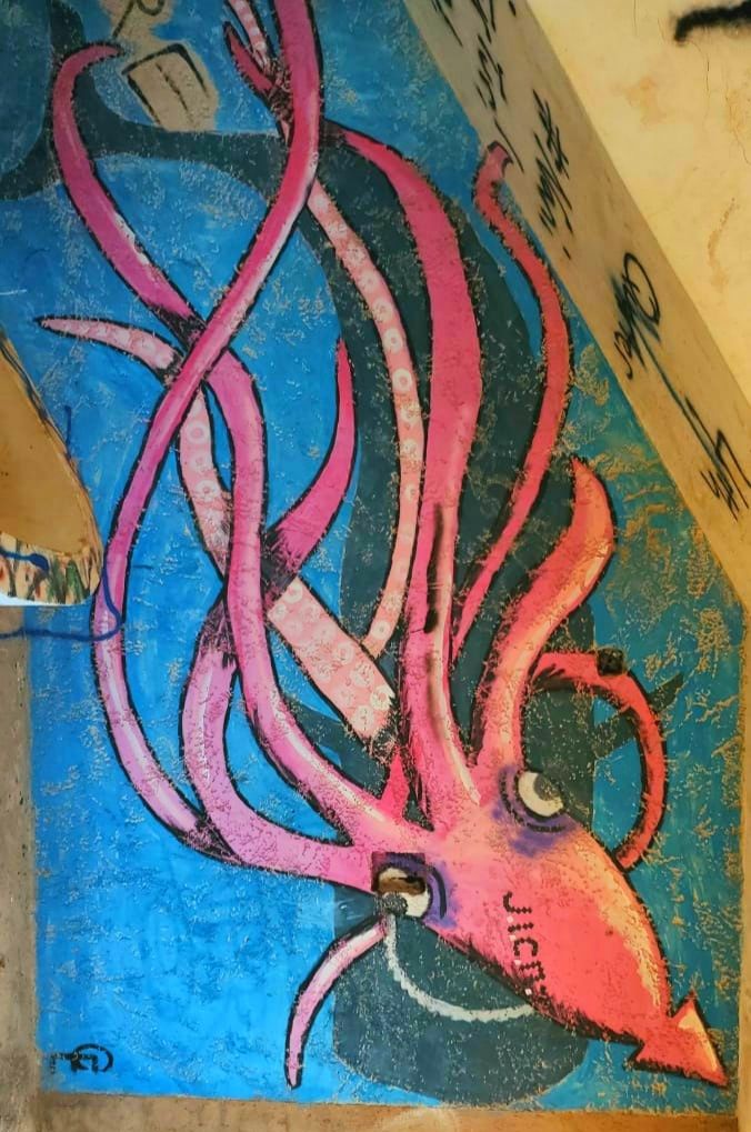 Sea monster Bonaire mural