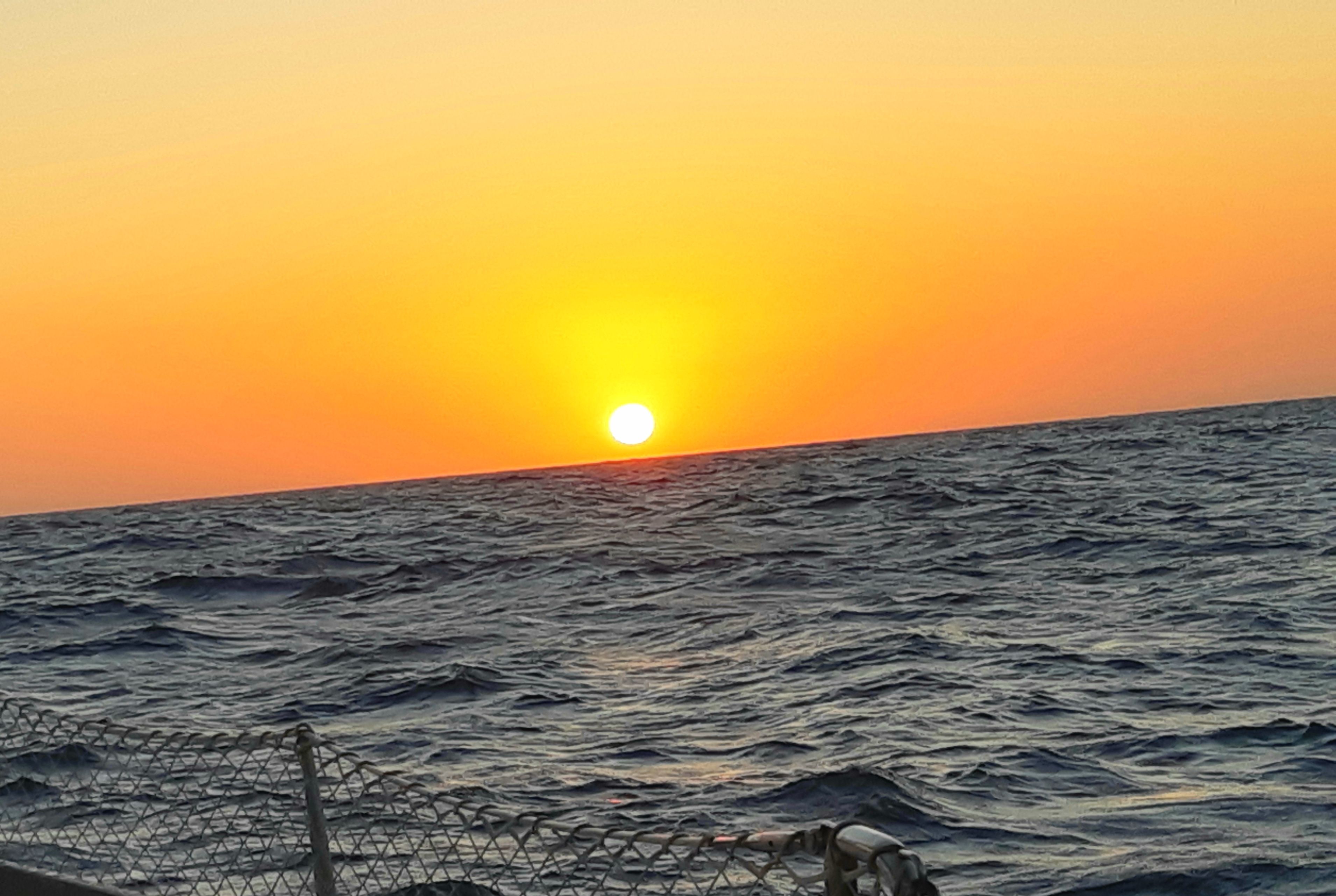 Sunset on our second night sailing to Colombia