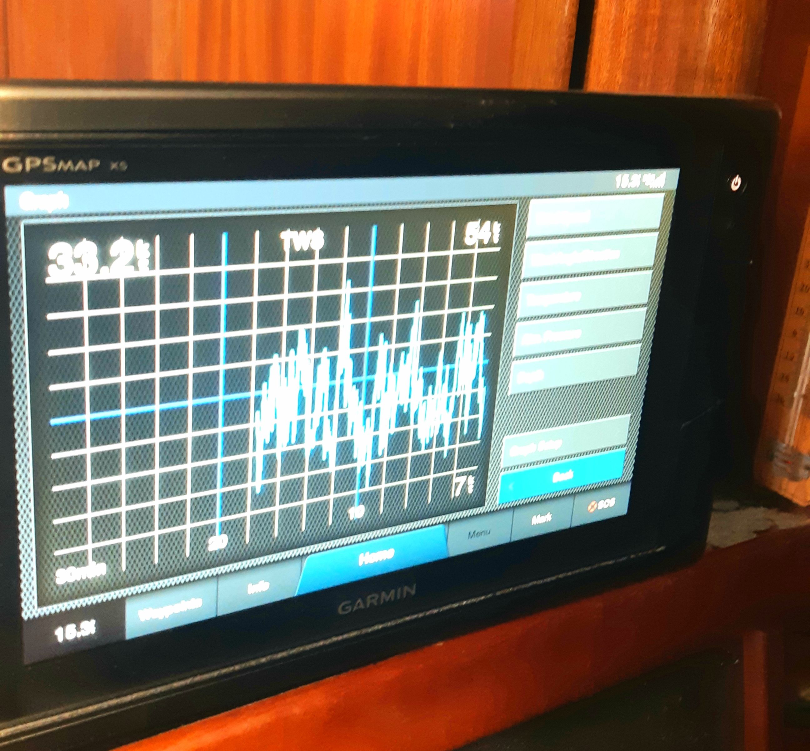 Wind monitor on a sailboat