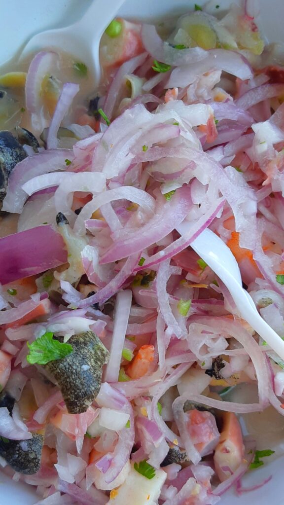 ceviche from a vendor in Parque Tayrona