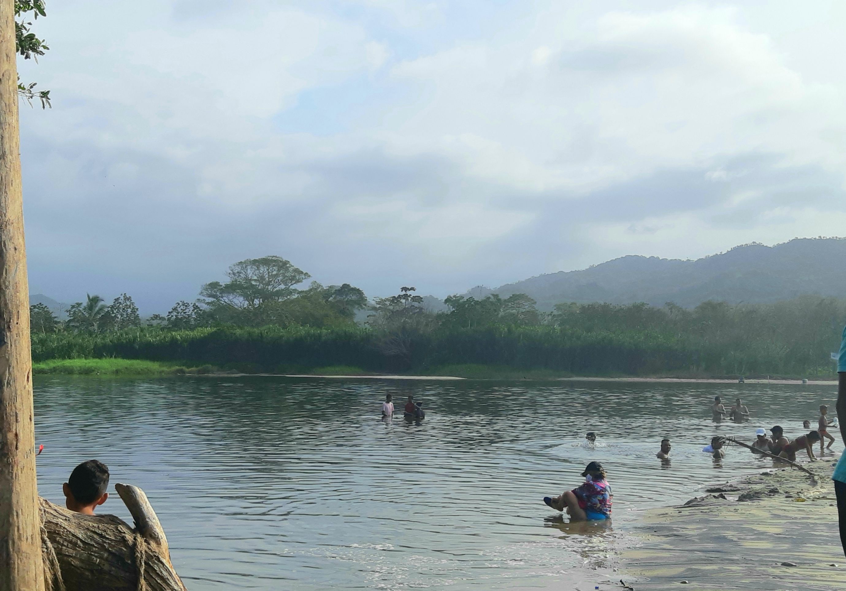 bathing in Rio Palomino