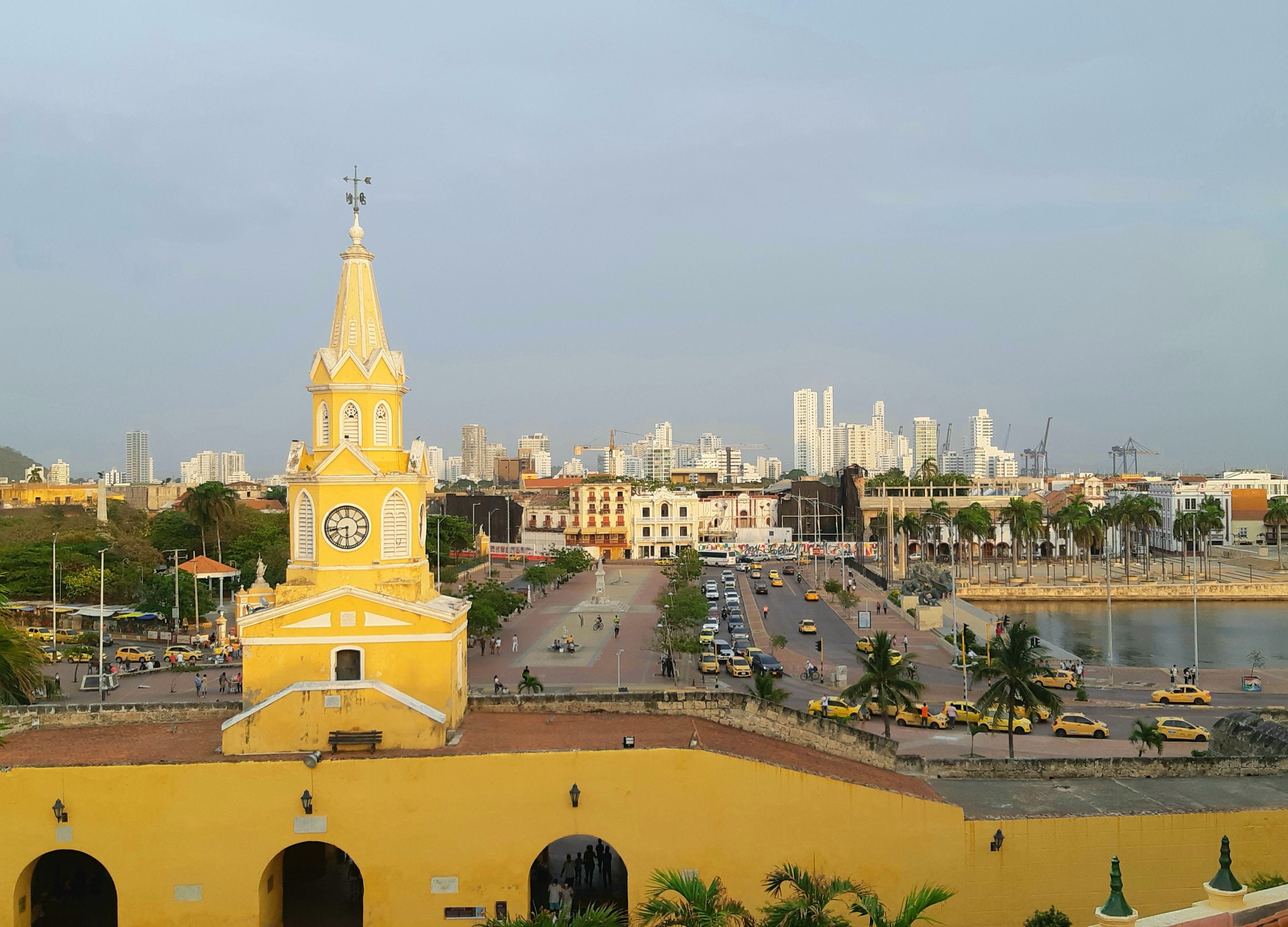 Old and new in Cartagena Colombia