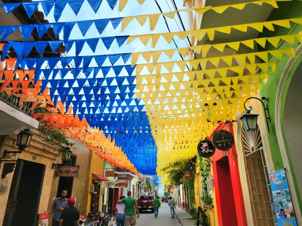 Colombian flag street Getsemani