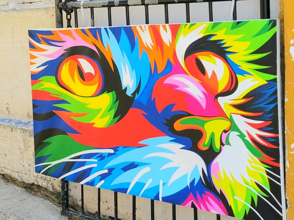 art for sale colorful cat