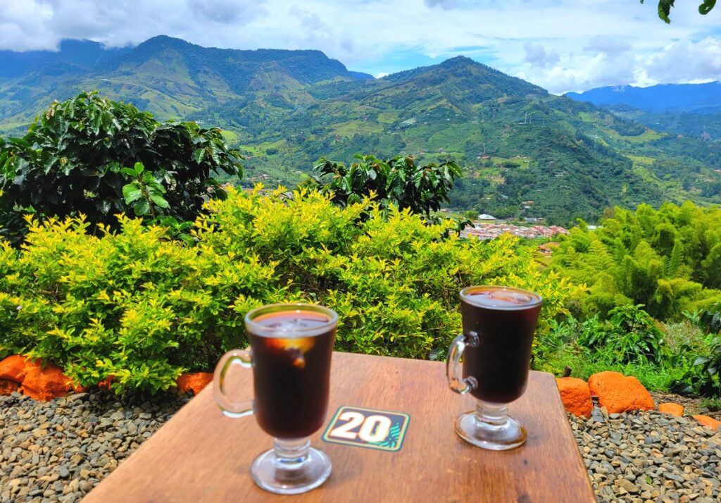 Coffee with a mountain view in Jardin