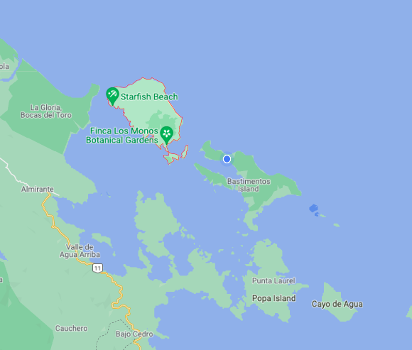 Bocas del Toro on a map