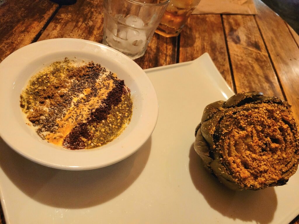 The artichoke dish at Mercado Municipal in Villa de Leyva