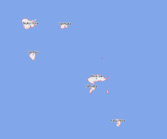 Map of Marquesas, French Polynesia