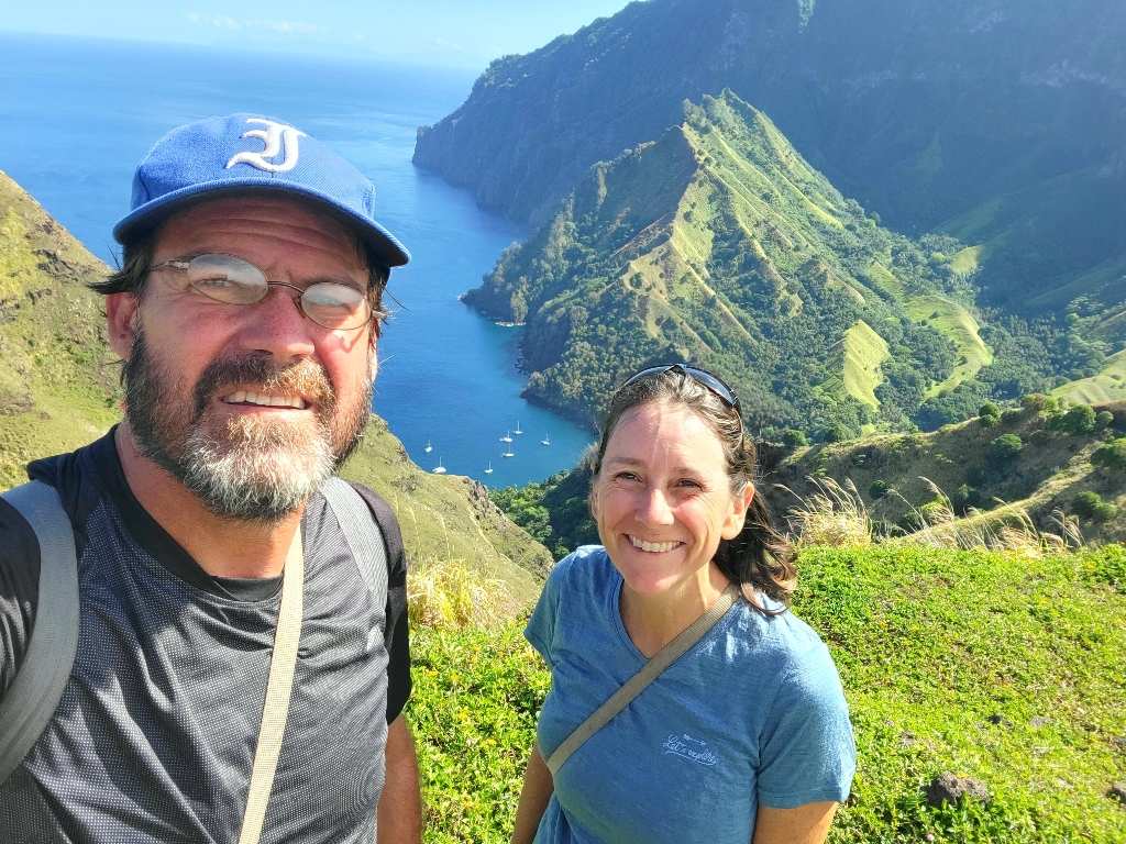 Brian and I on a hike in Marquesas