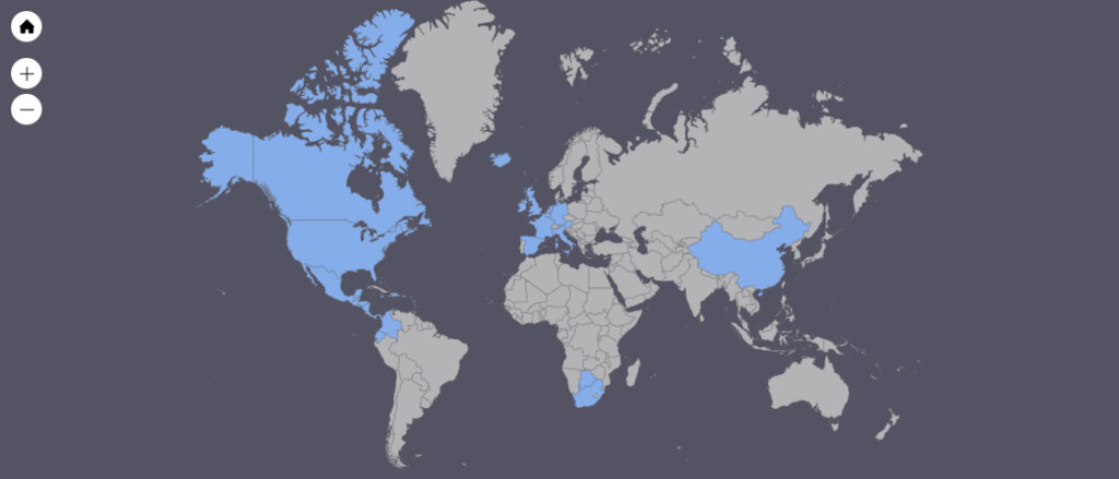 Map of World places I've been, destinations