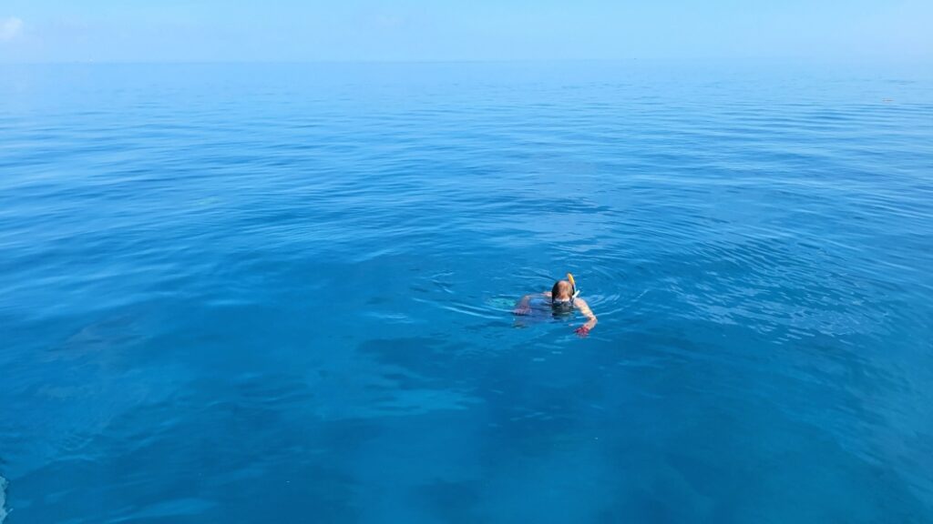 swimming inside a lagoon, Tuamotus