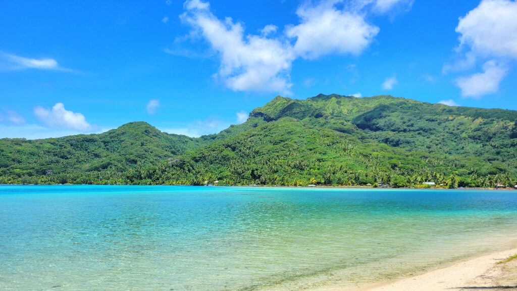 Huahine beach and bay