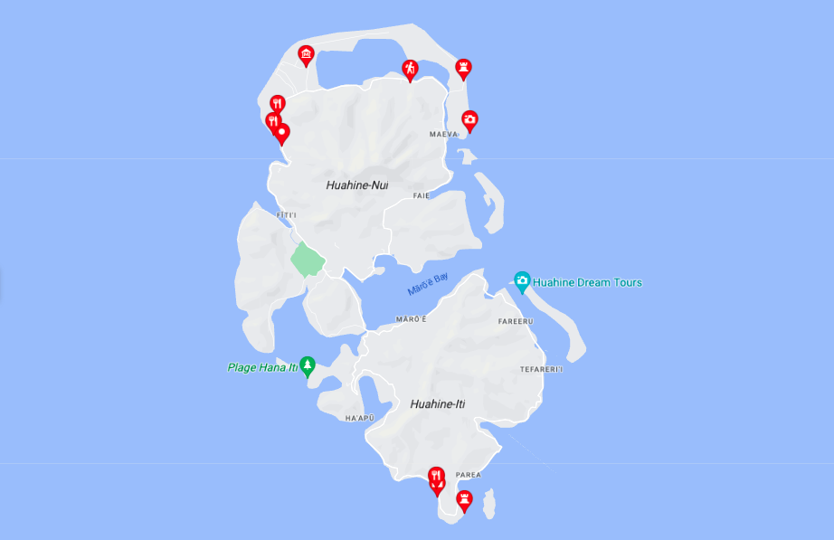 Google Map of Huahine Highlights