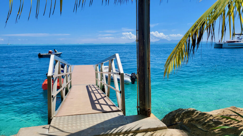 Huahine Yacht Club dinghy dock