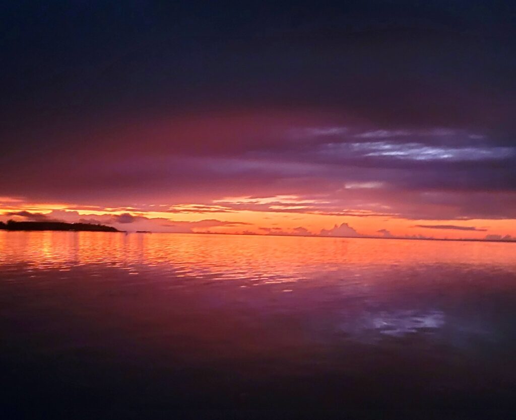 After sunset colors sky Tahiti