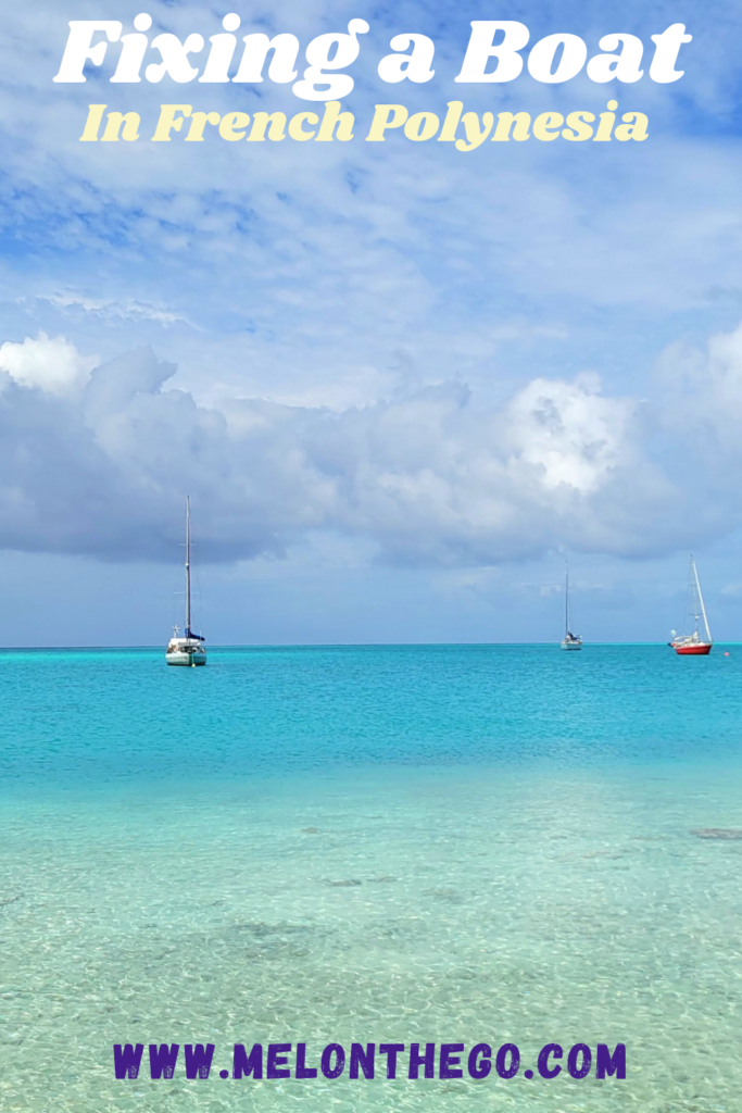 Fixing a boat in French Polynesia pin