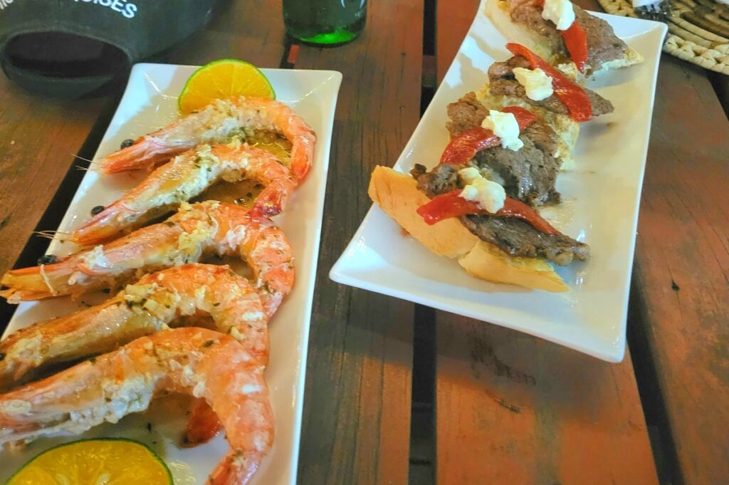 Tapas, prawns, beef