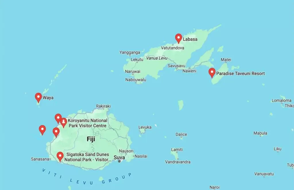 map of Fiji Favorites