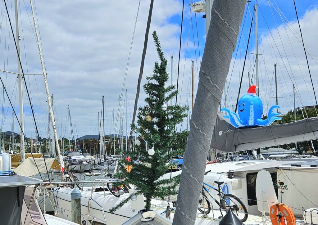 Christmas tree on a boat