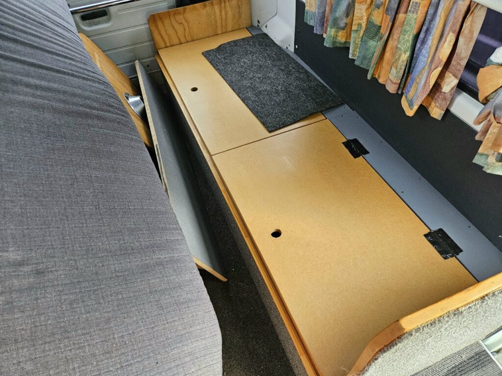 under the bed cabinets, storage, campervan