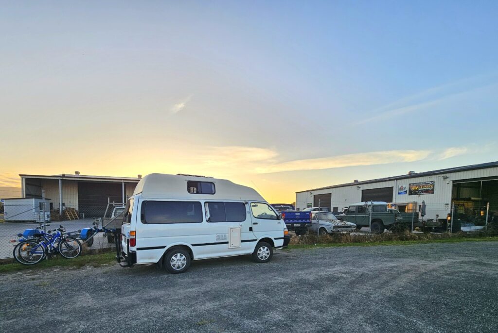 Campervan parked in a parking lot