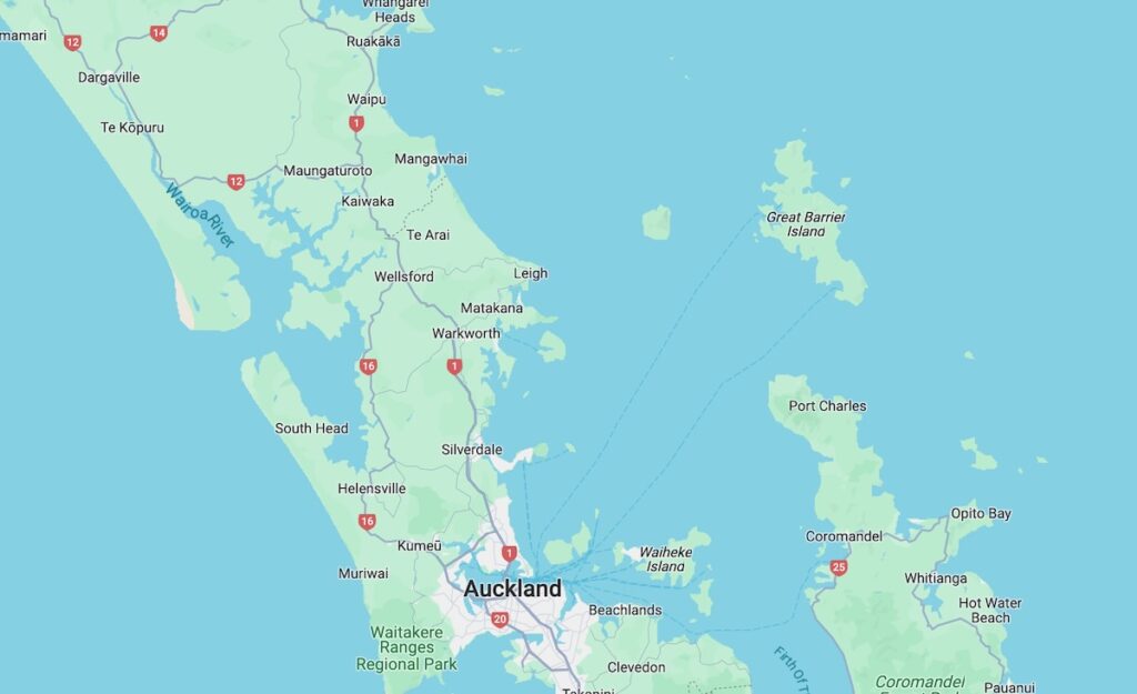 sailing around Auckland map