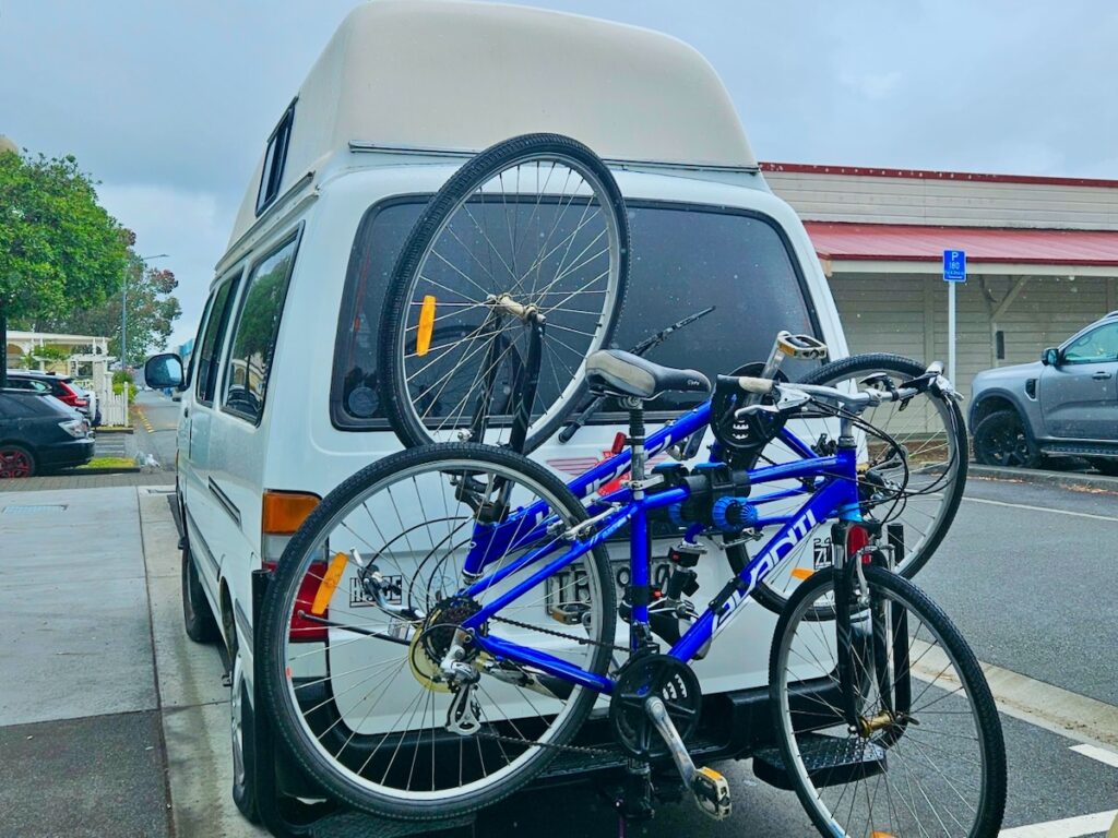 Bikes on back of a campervan