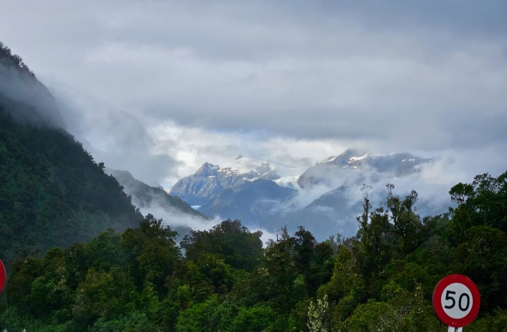 cloudy Franz Josef glacier