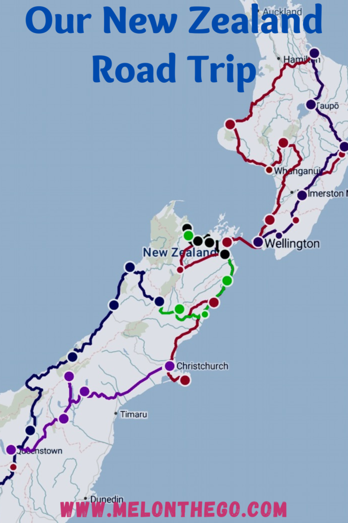 New Zealand Road Trip Route pin