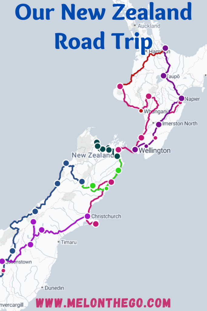 New Zealand Road Trip Route pin