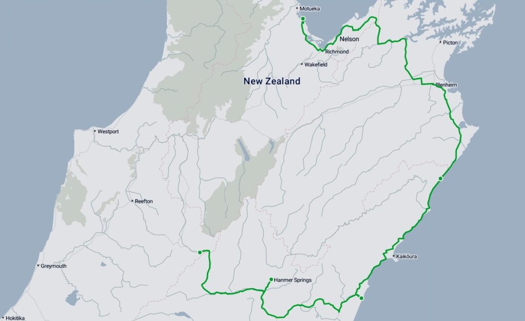 map, New Zealand south island