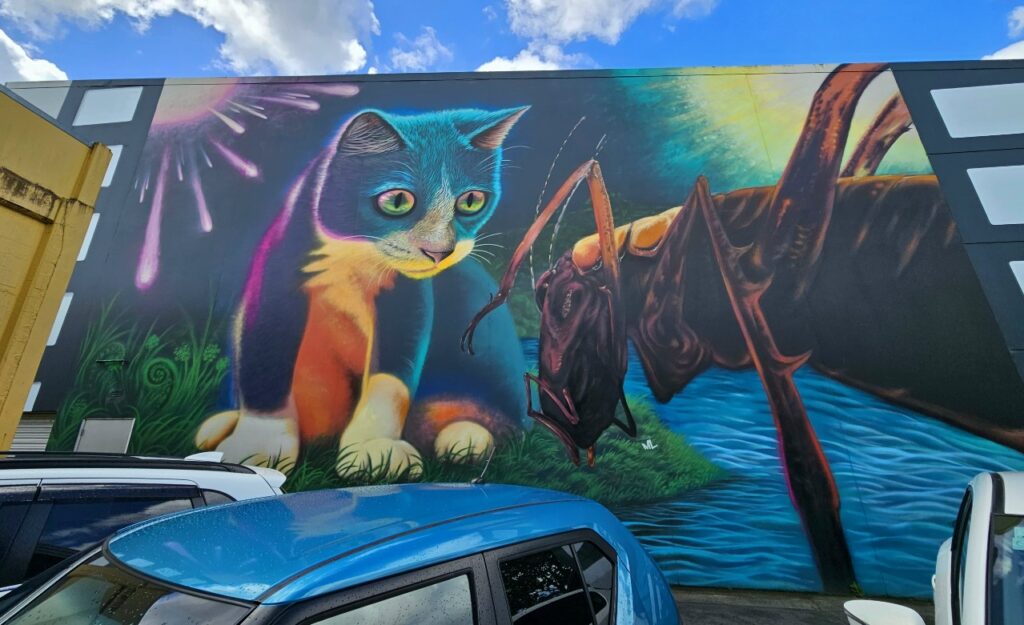 Cat Mural in Whangarei