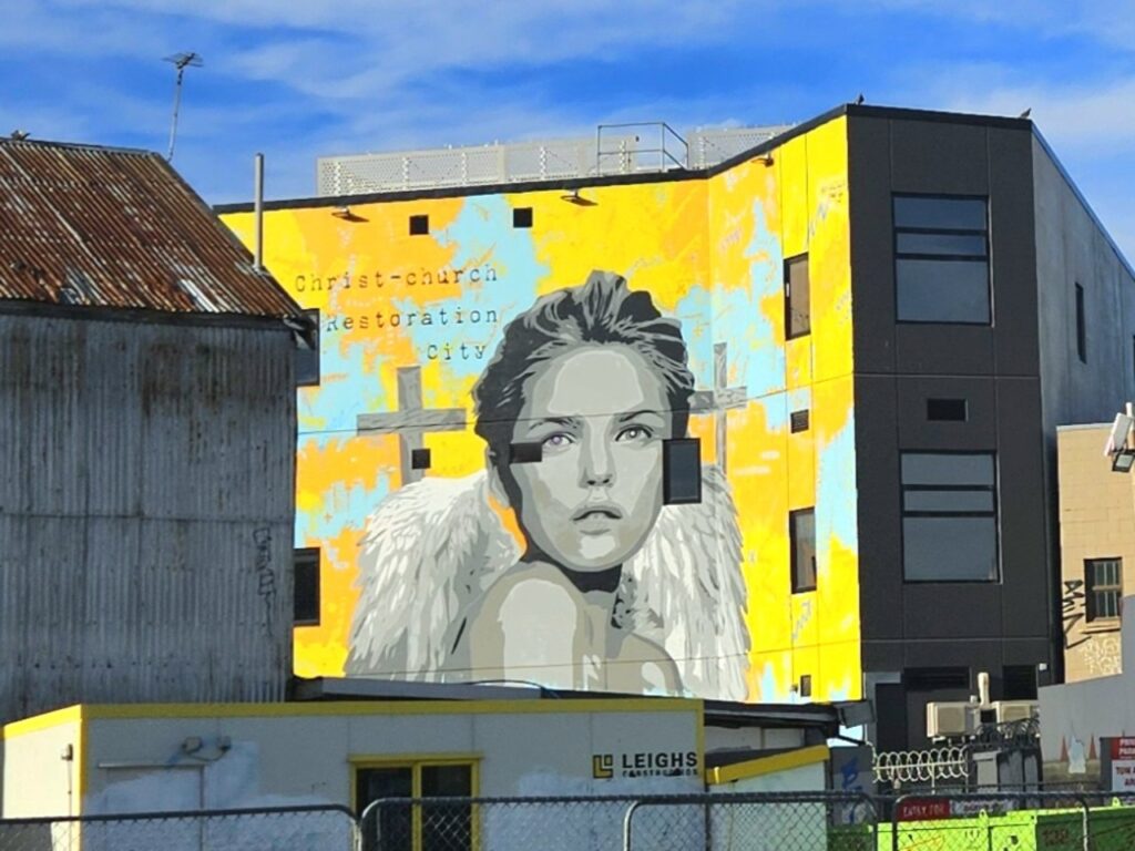 Restoration City mural in Christchurch