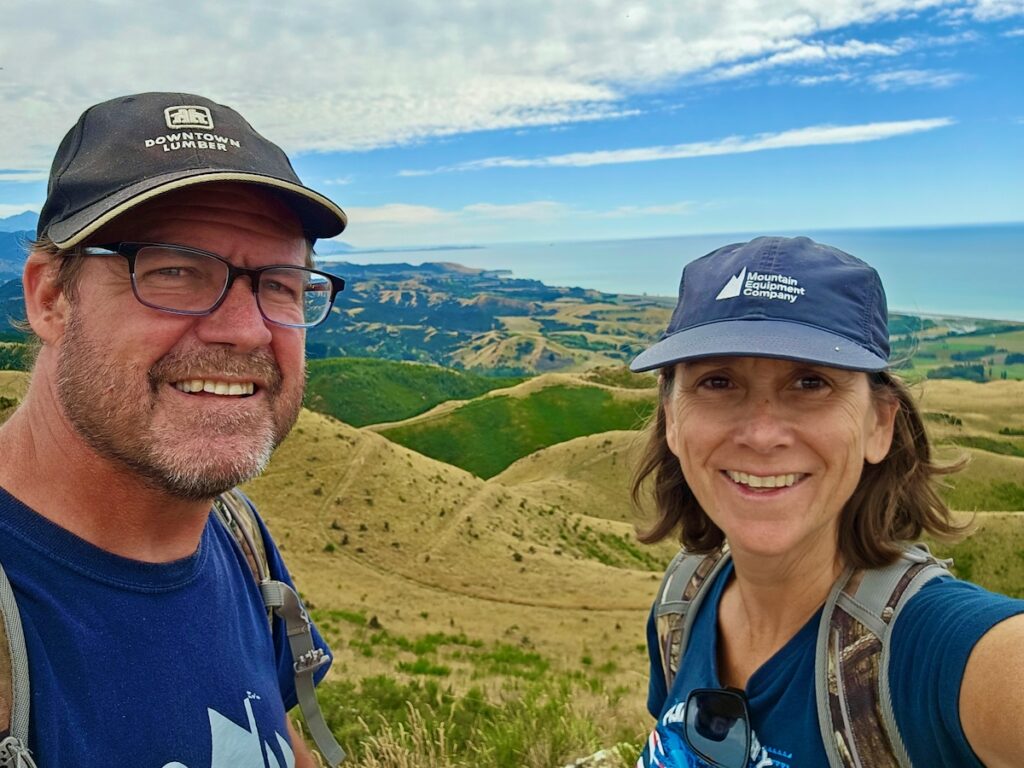 Selfie at a viewpoint in Kiakoura